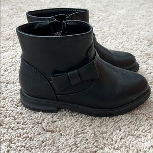 Black Kids' Ankle Boots with Bow